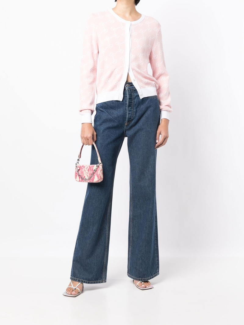 rokh monogram-print button-up cardigan outlook