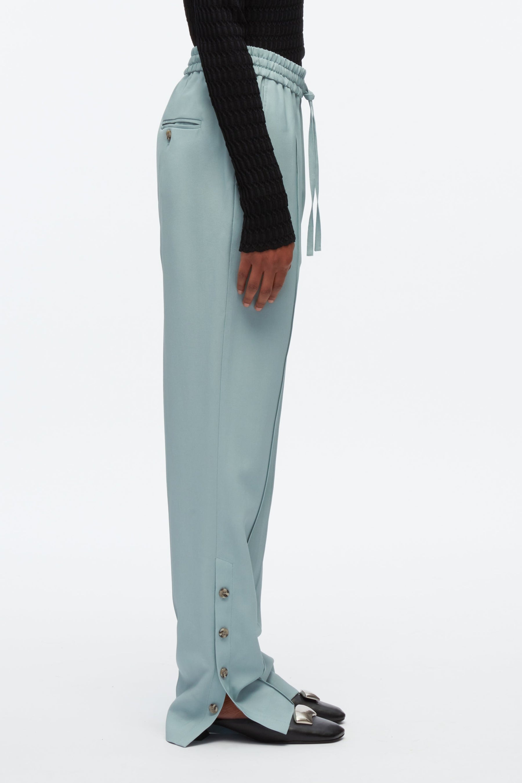 Elasticated Pants With Side Vent - 3
