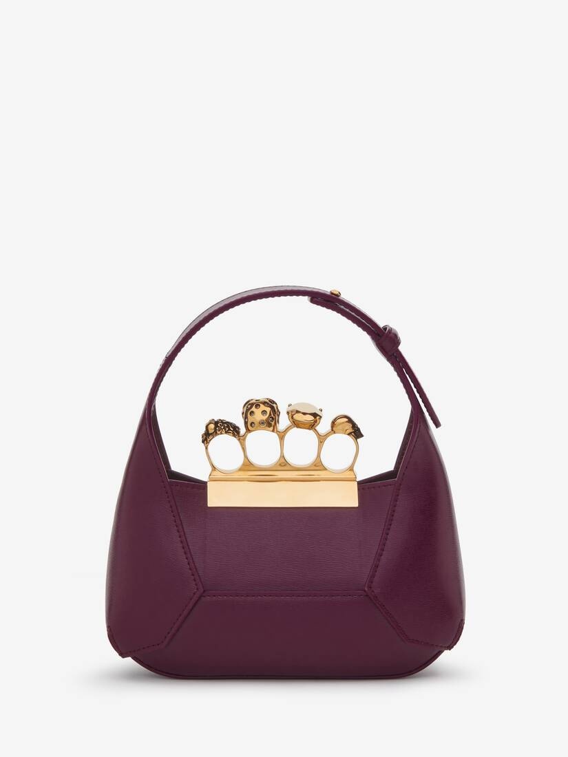 Women's The Jewelled Hobo Mini Bag in Burgundy - 3