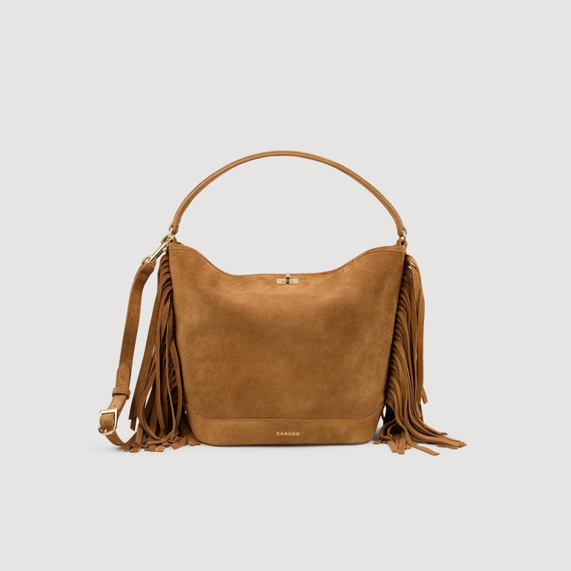 FRINGED SUEDE BUCKET BAG TANGOSO 1