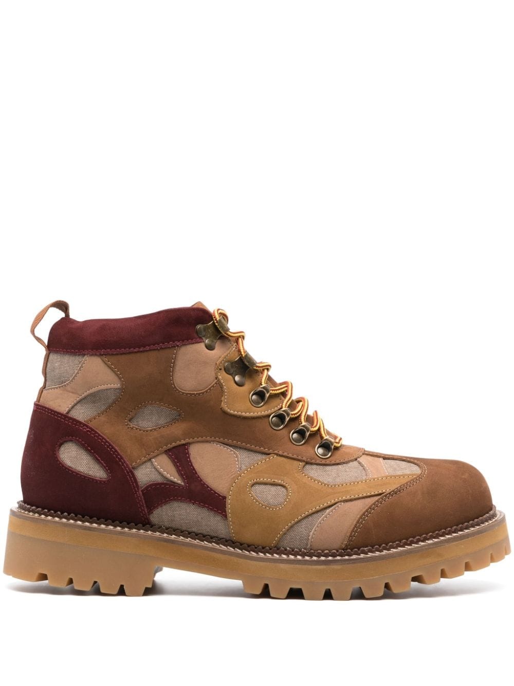 panelled-design leather boots - 1