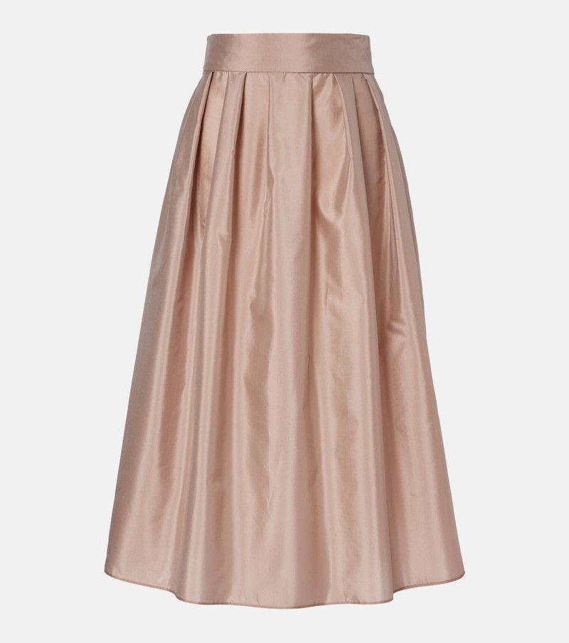 Effetto pleated taffeta midi skirt 1