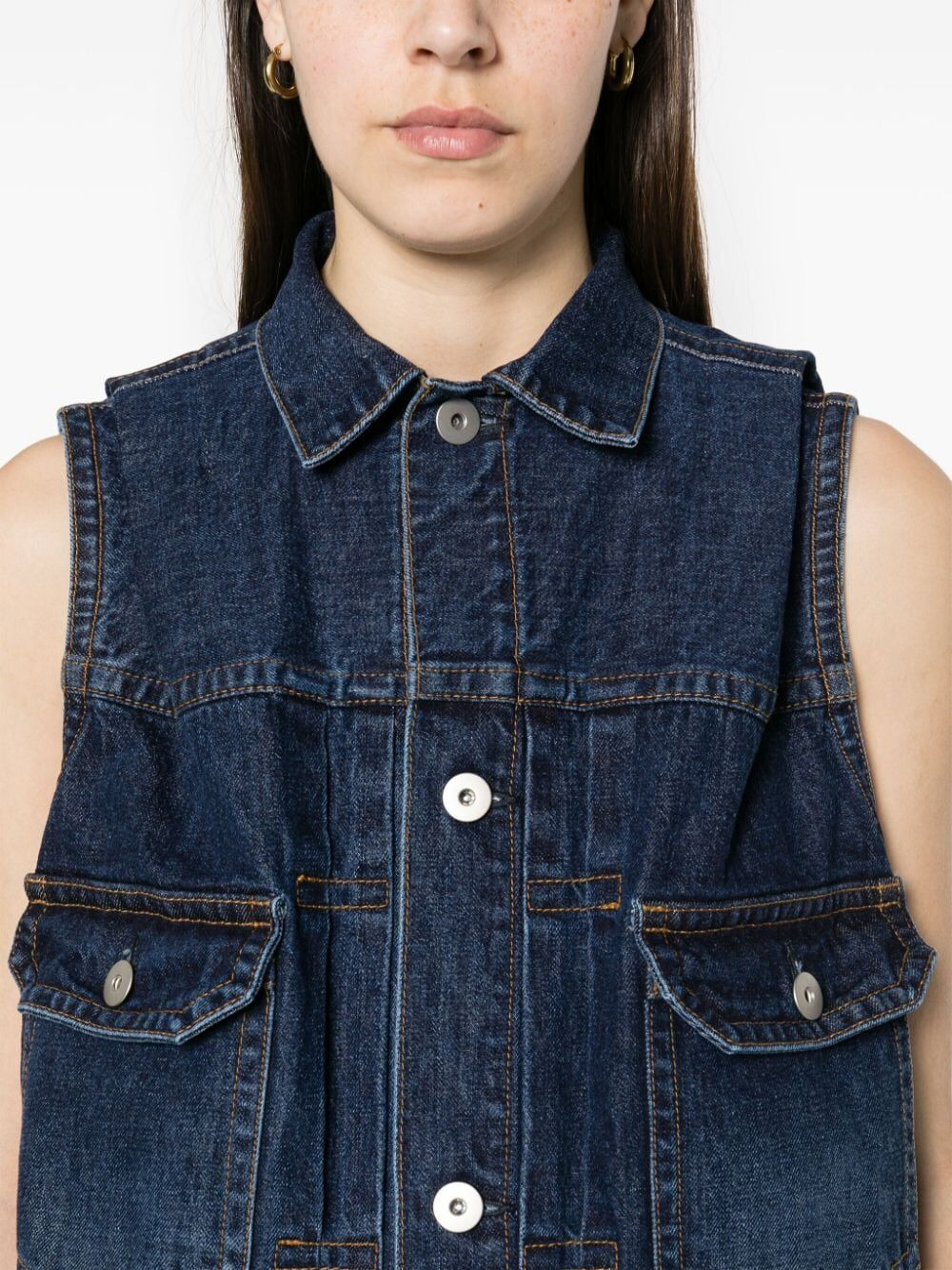 Sacai Women Denim Vest - 5