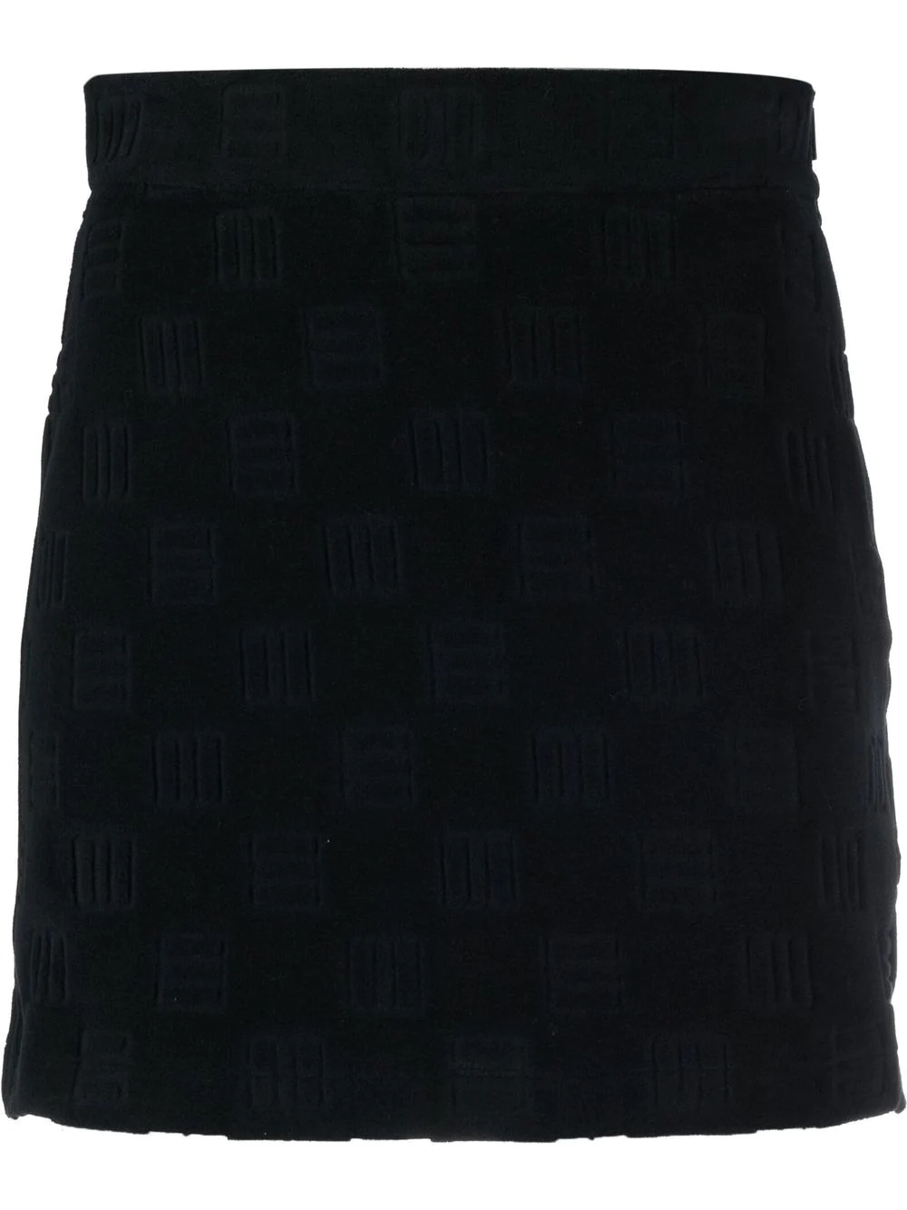 monogram-debossed mini skirt - 1