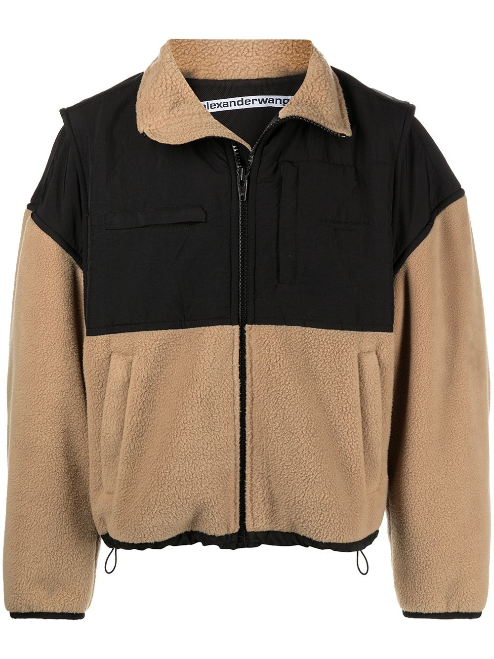 panelled zip fleece jacket - 1