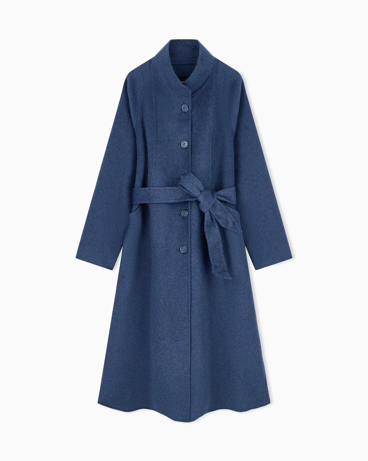 COAT IN DOUBLE MELANGE VIRGIN WOOL WITH HORN-EFFECT BUTTONS - 1