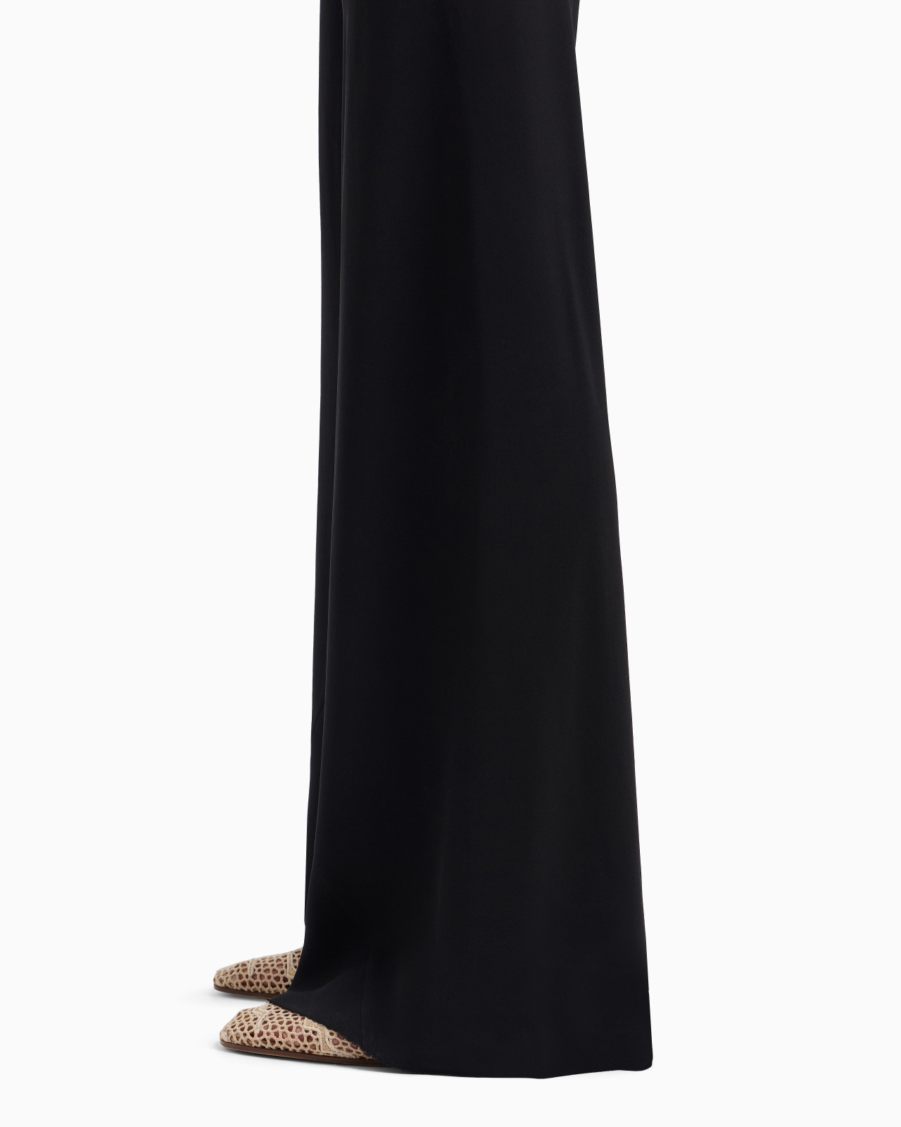 TRIPLE SILK GEORGETTE FLARED TROUSERS - 5