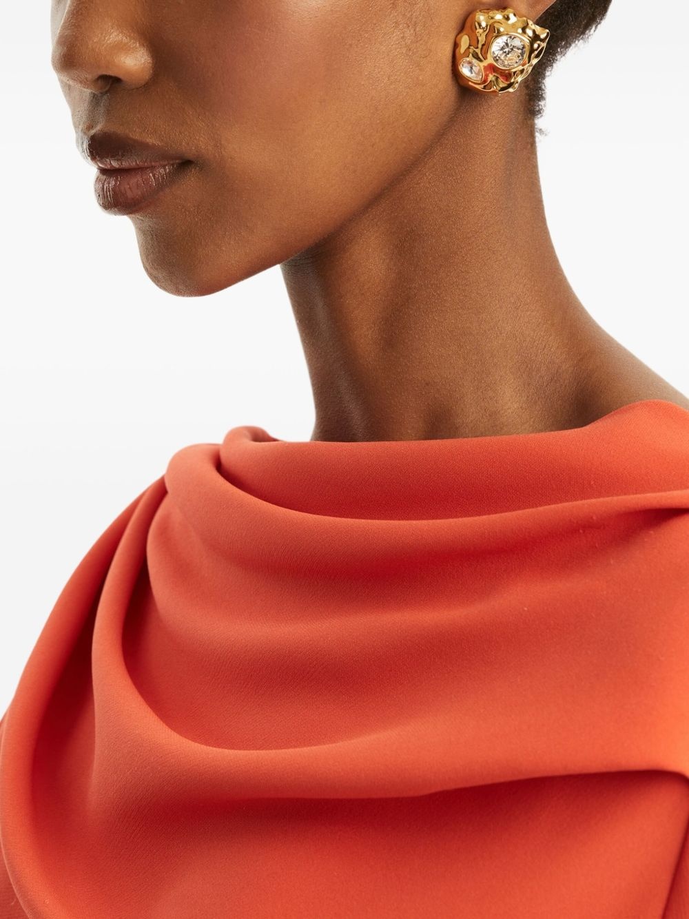 textured clip-on earrings - 2