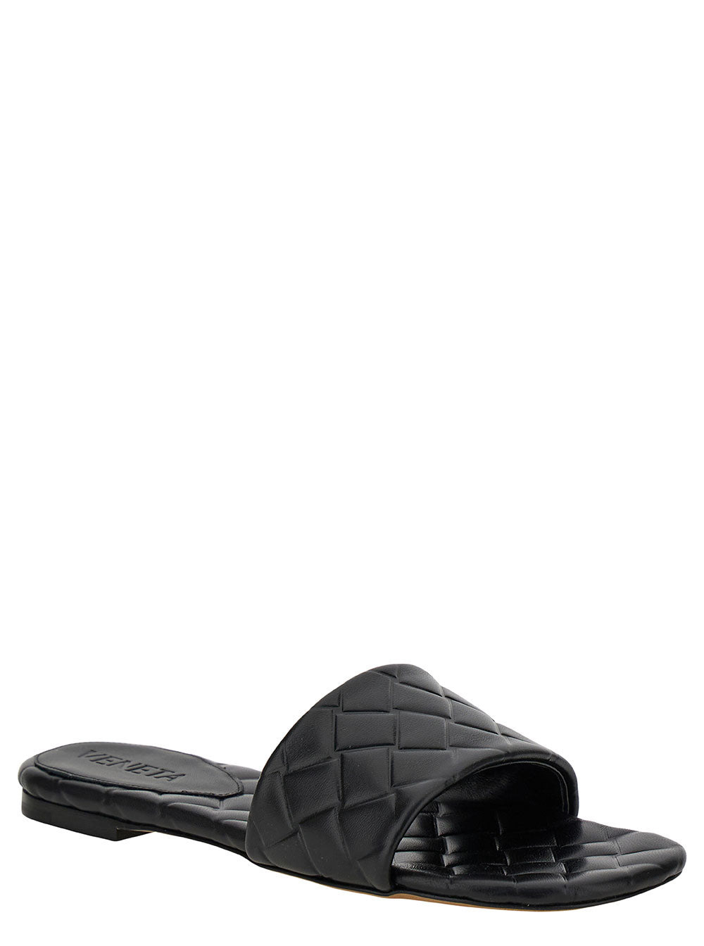 Bottega Veneta Women 'Slide Amy' Black Sandals With Intreccio Motif In Leather Woman - 2