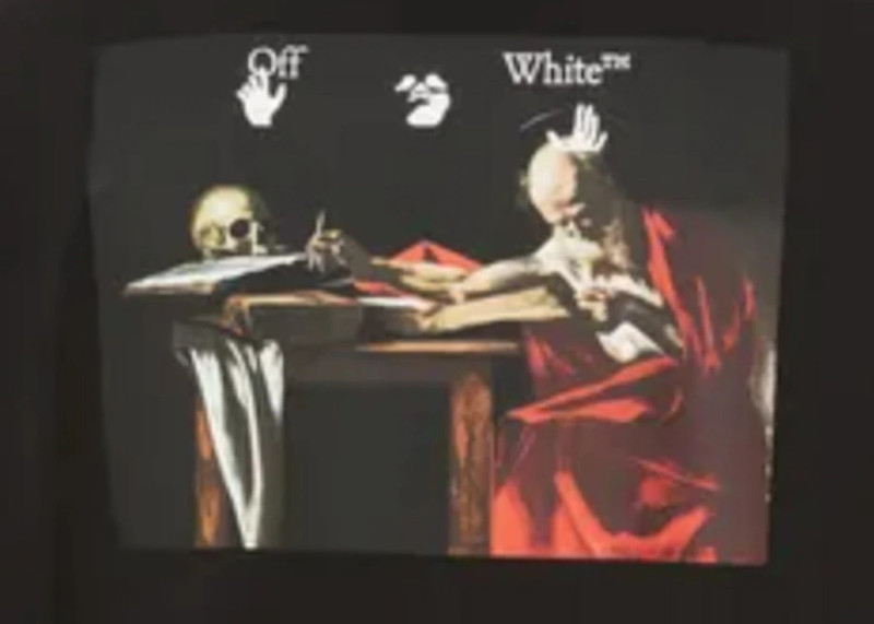 Off-White OFF-WHITE Caravaggio Back Print Oversized T-Shirt Black outlook