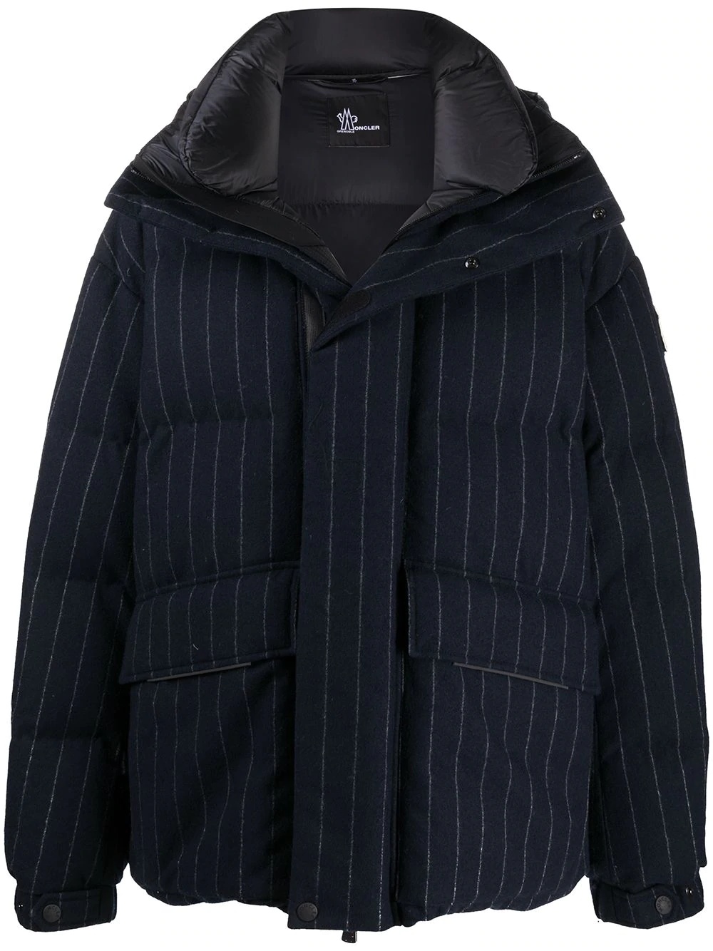 pinstriped puffer coat - 1