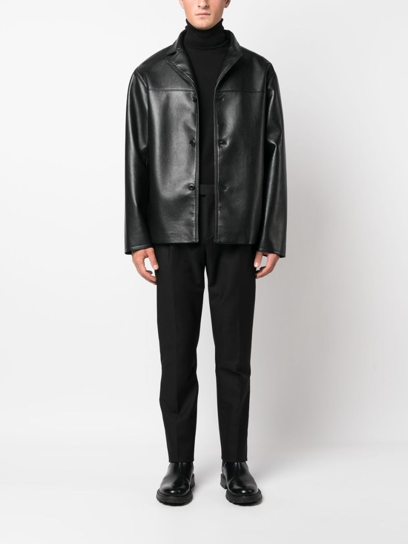 LARDINI pressed-crease tapered-leg trousers outlook