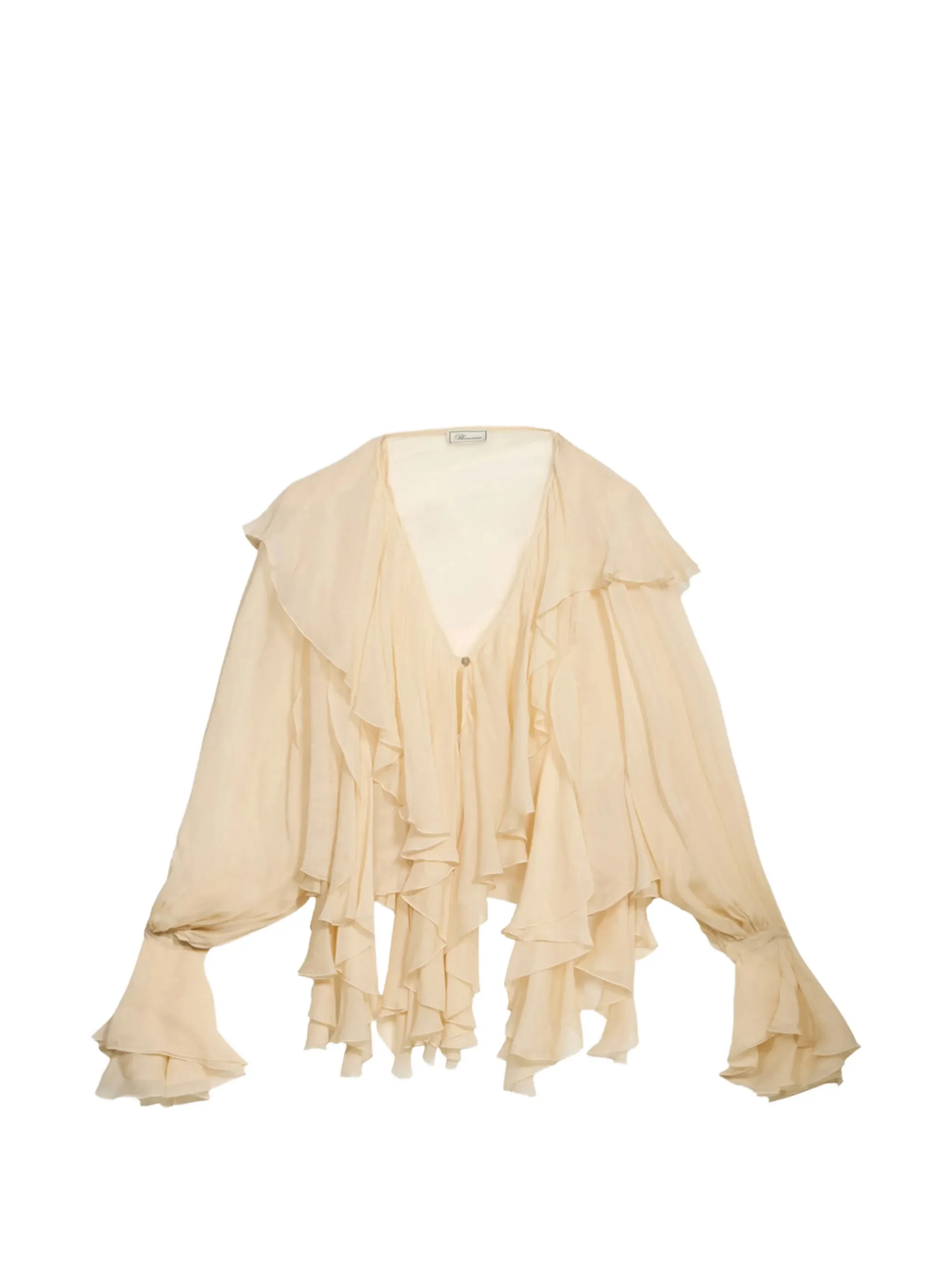 Blumarine Ruffled Crepe-de-chine Blouse - 1