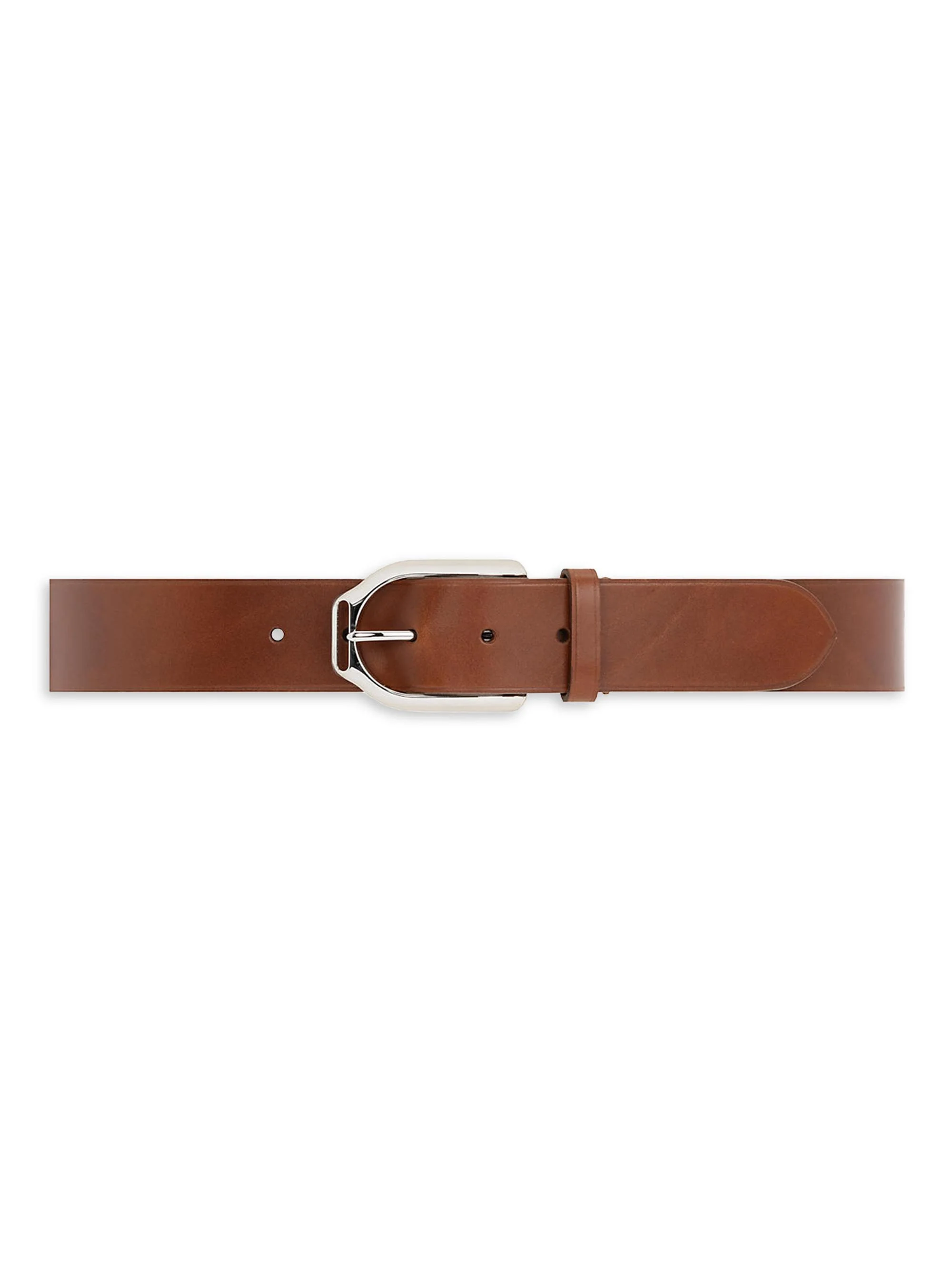 Men's Vachetta Leather Belt - Tan Silver - 1
