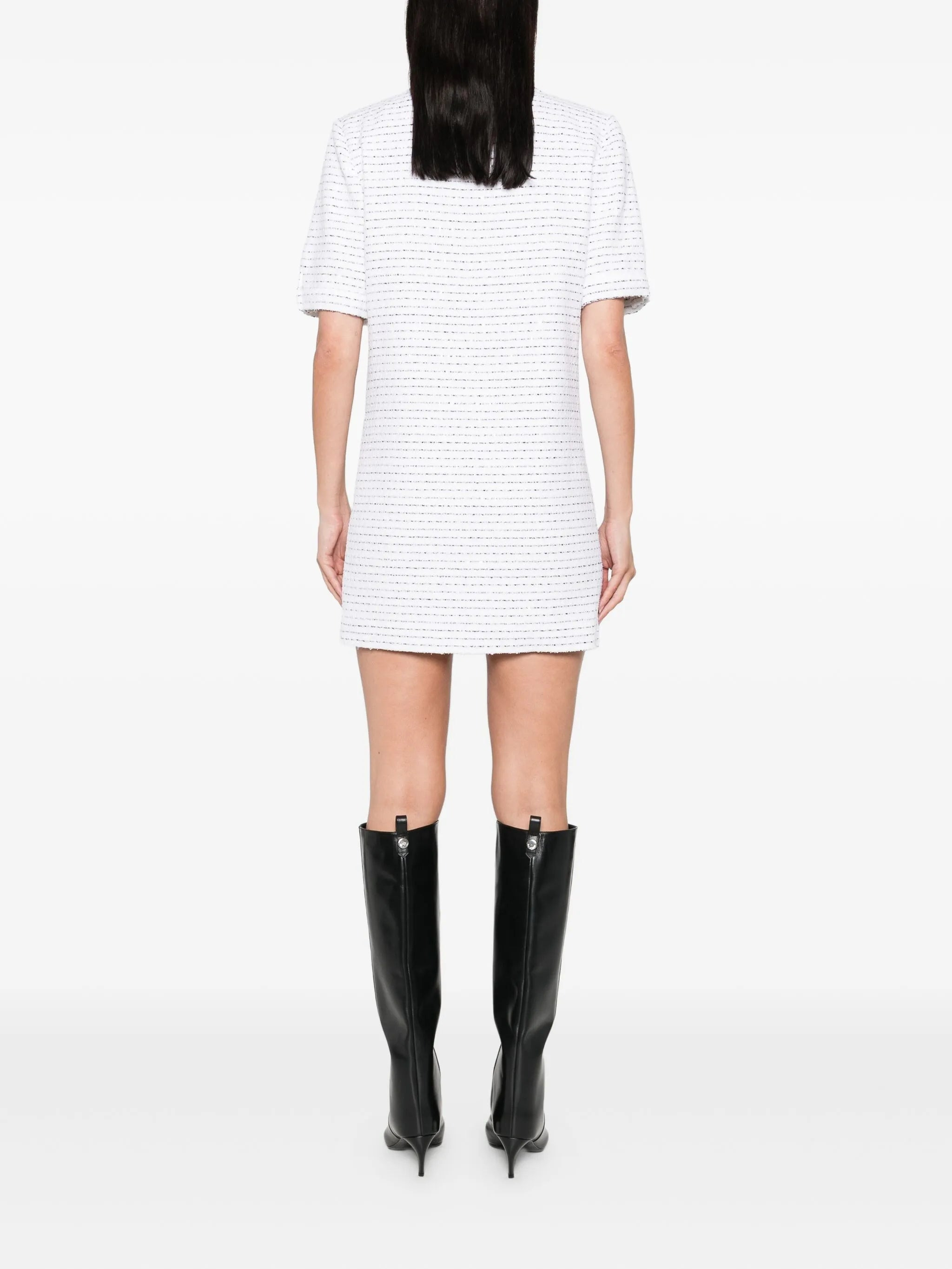 Alessandra Rich Bow-detail Tweed Dress - 4
