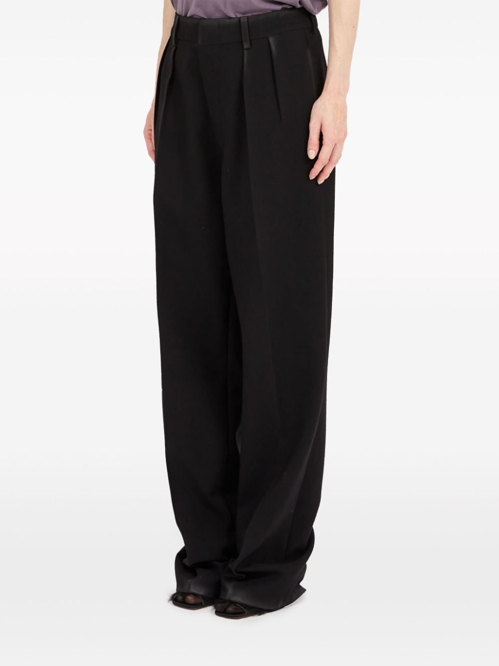 straight-leg gabardine wool trousers - 4