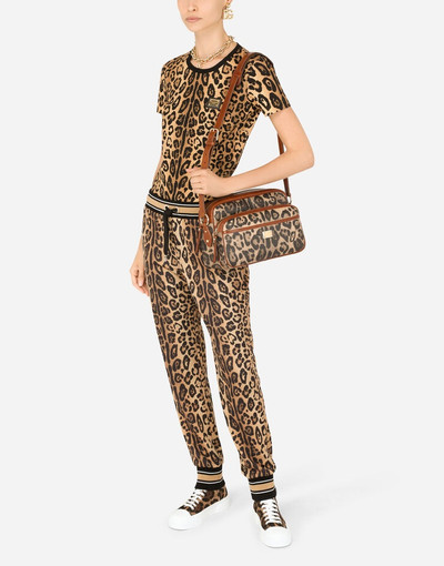 Dolce & Gabbana Leopard-print Crespo handbag with branded plate outlook