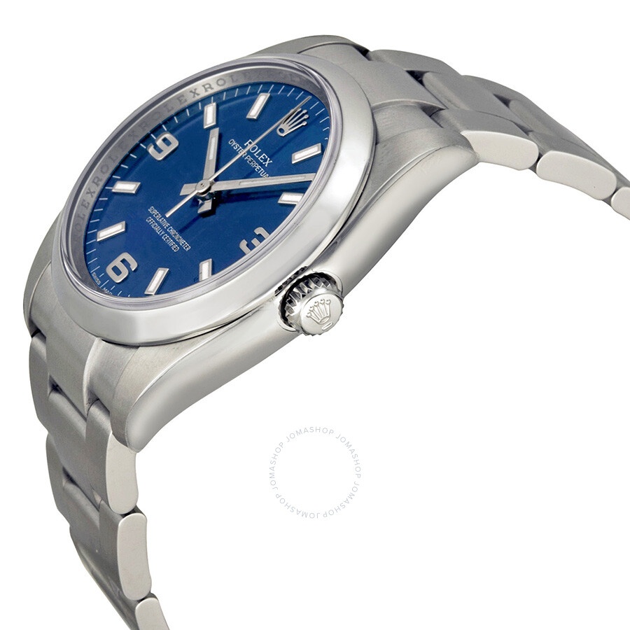 Rolex Oyster Perpetual 34 Blue Dial Stainless Steel Bracelet Automatic Men's Watch 114200BLASO - 2
