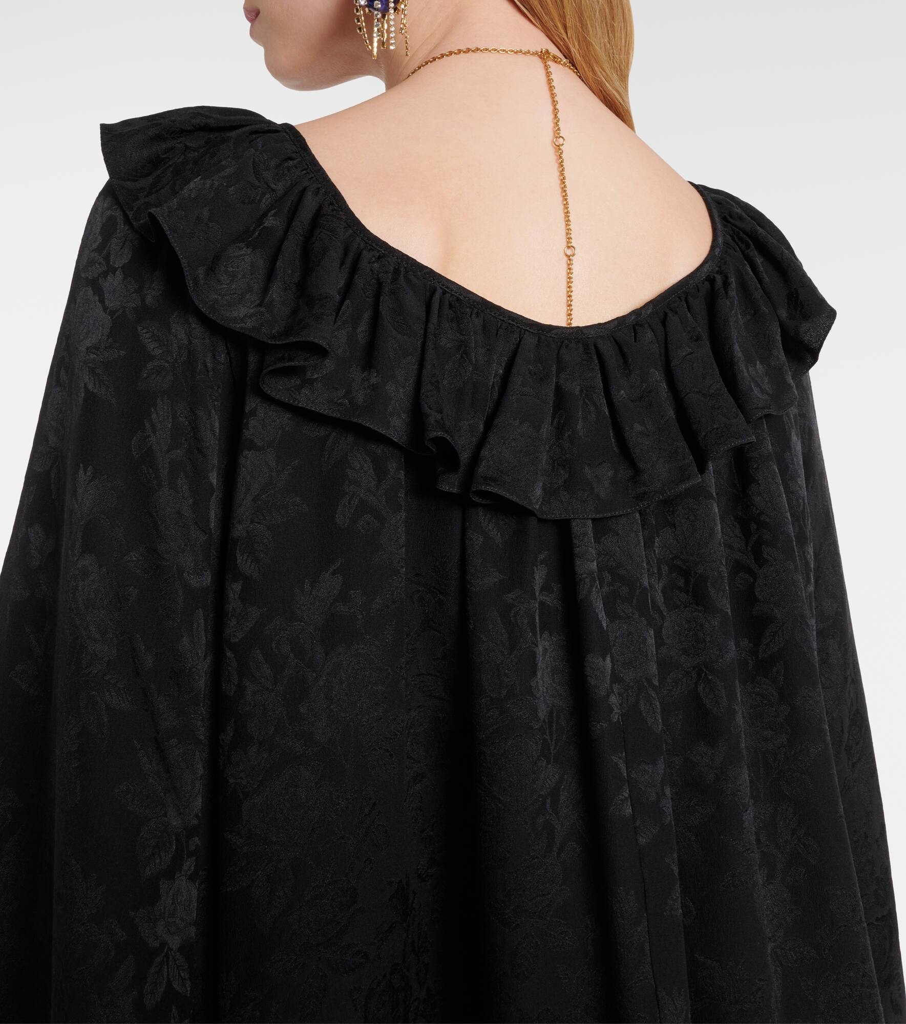 Ruffled jacquard silk minidress - 5