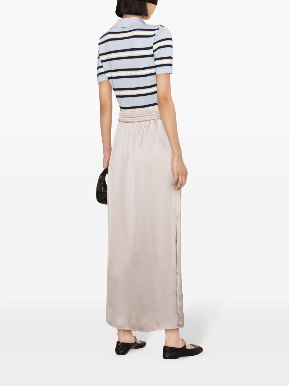 drawstring-waist satin midi skirt - 4