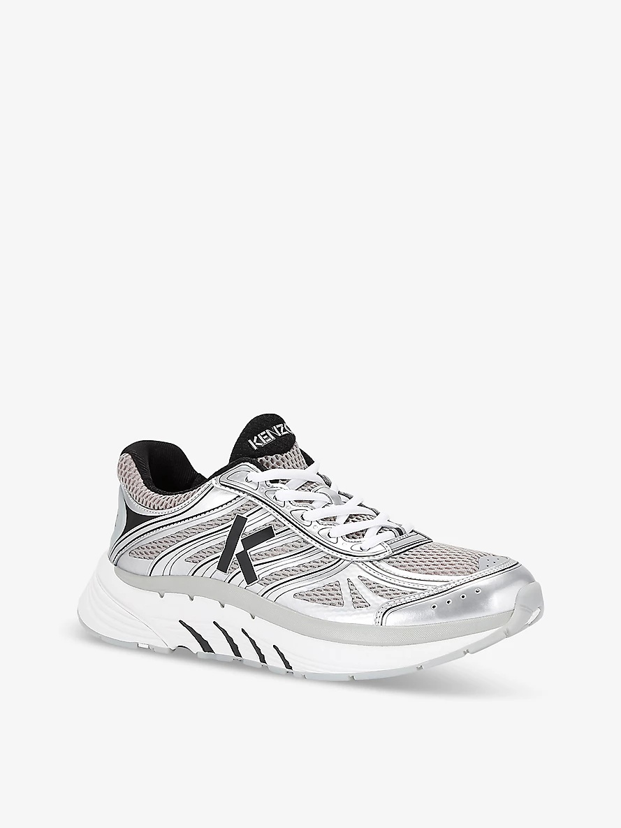 Pace Runner brand-embellished mesh and shell low-top trainers - 3