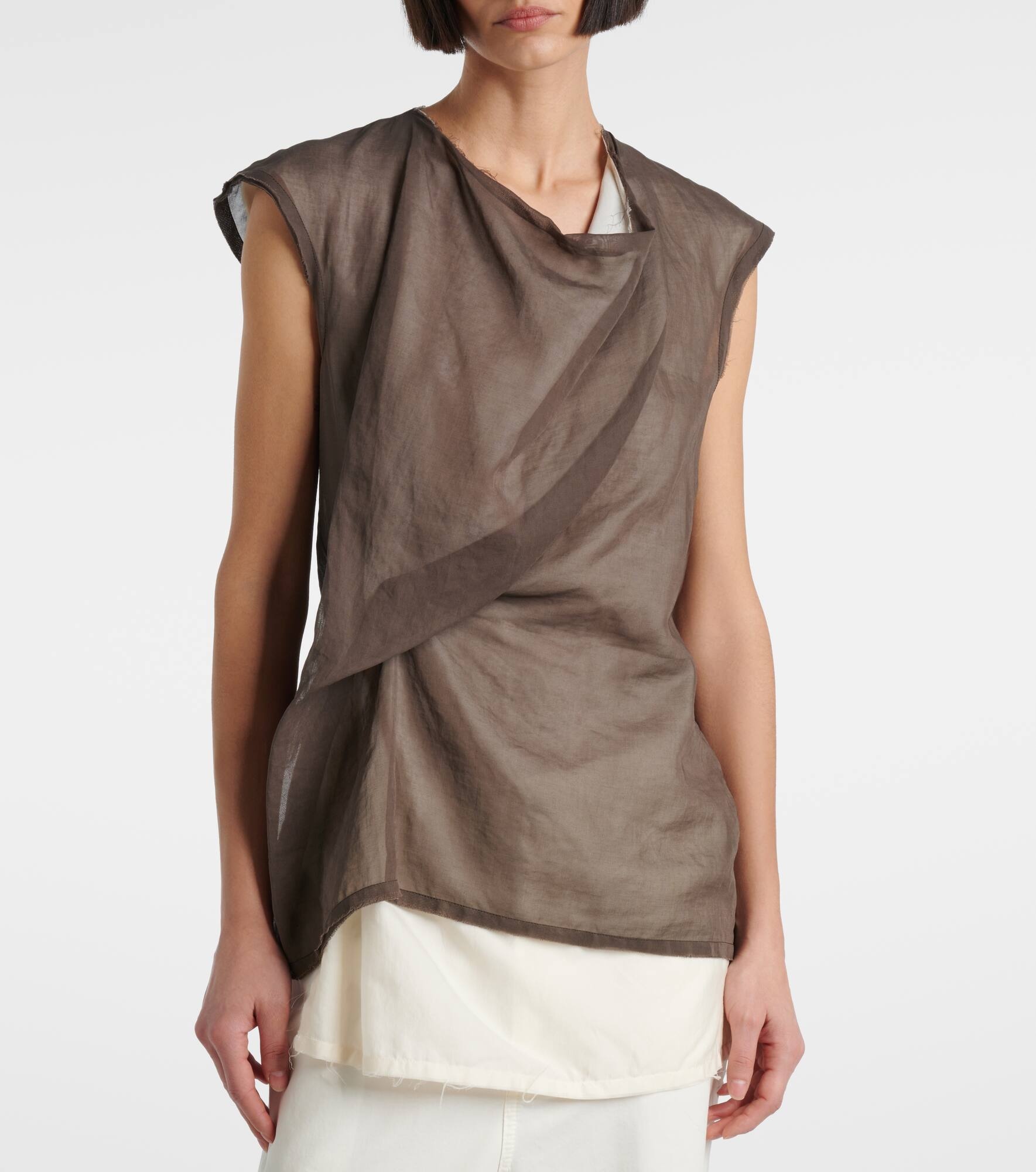Inawa draped layered cotton top - 6