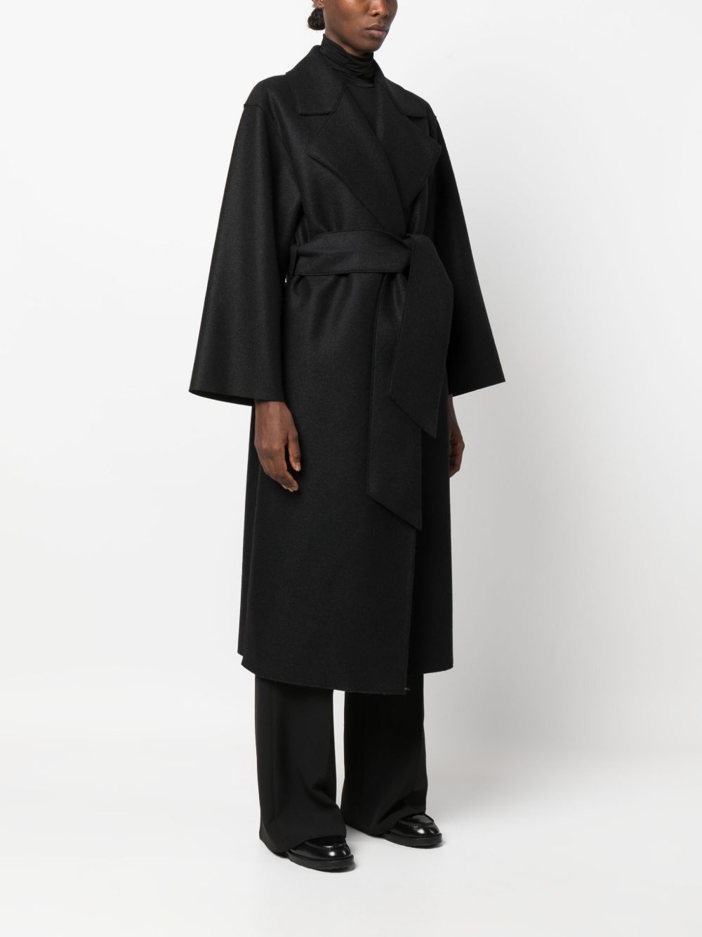 belted virgin-wool long coat - 3