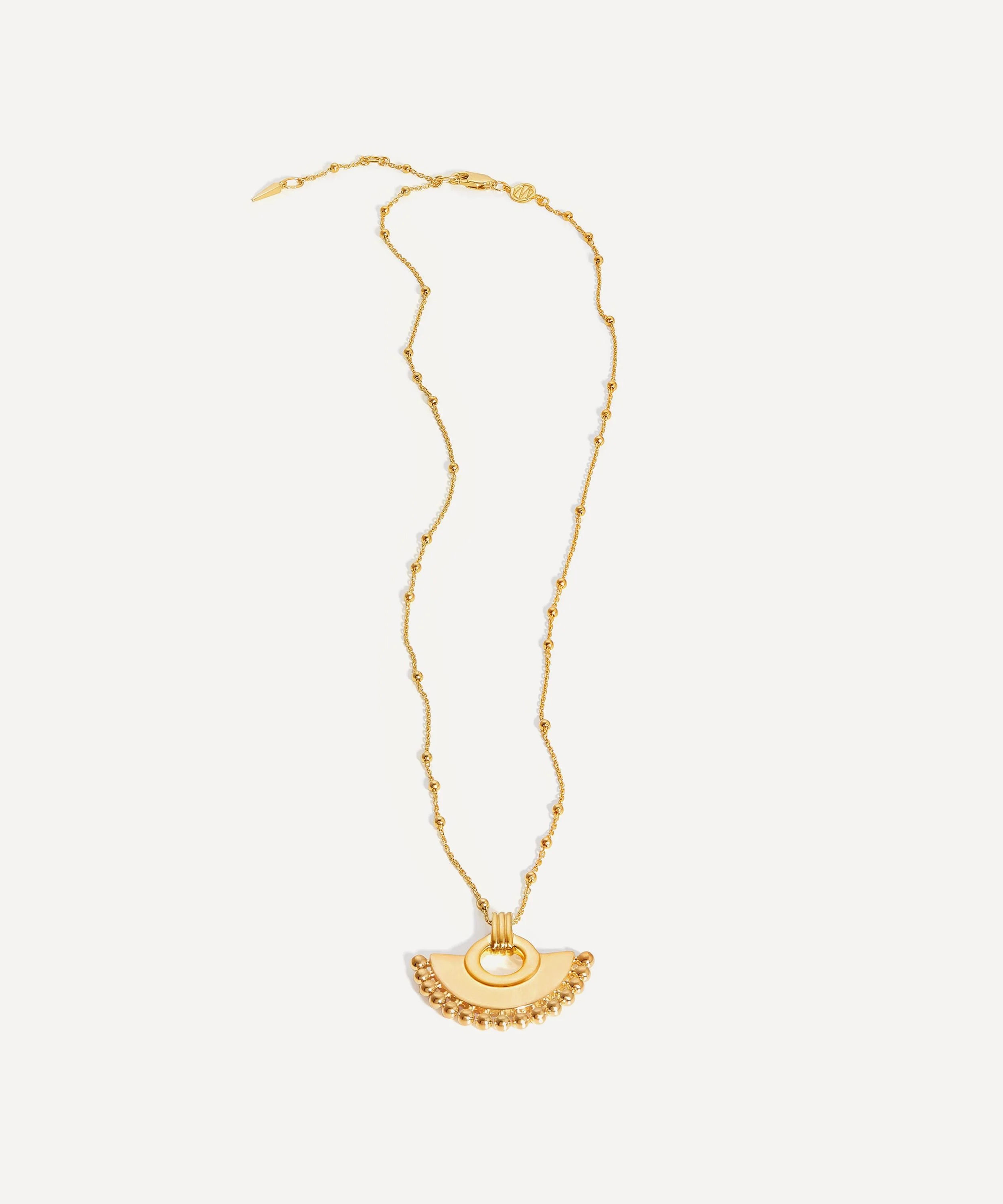 18ct Gold-Plated Vermeil Silver Zenyu Fan Pendant Necklace - 1