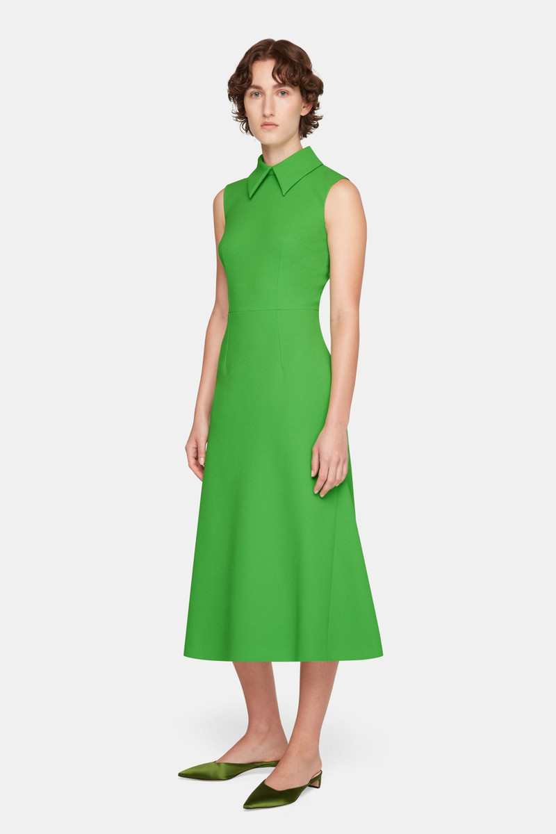 EMILIA WICKSTEAD Leontine Dress In Fresh Green Single Wool Crepe outlook