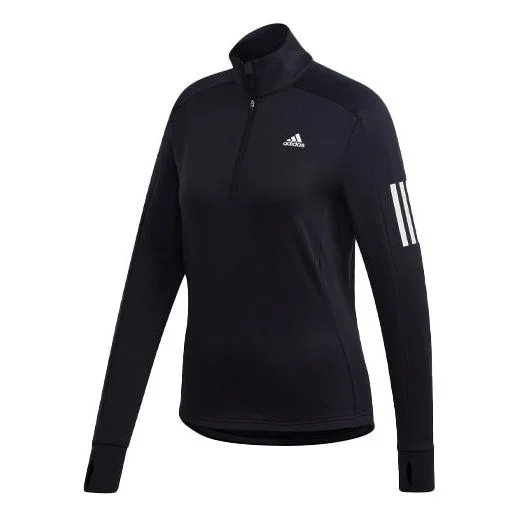 (WMNS) adidas Logo Stripe Printing Running Stand Collar Jacket Black GC6642 - 1