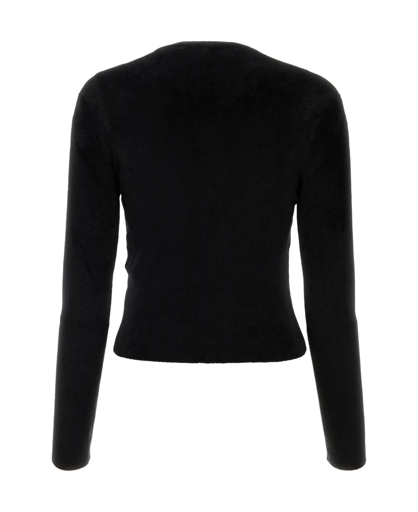 Black Viscose Blend Cardigan - 2