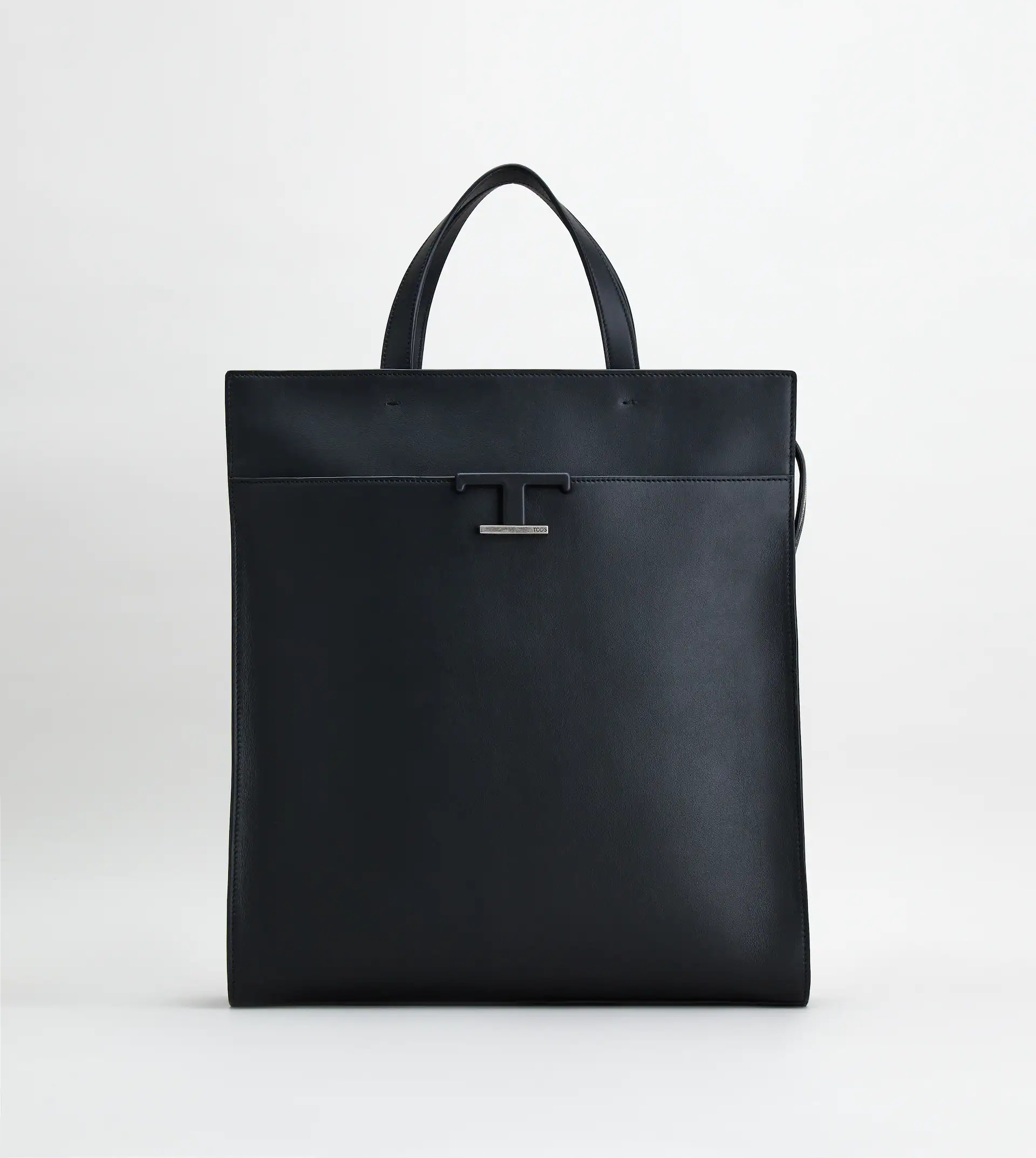 TIMELESS SHOPPING BAG IN LEATHER MEDIUM - BLACK - 1