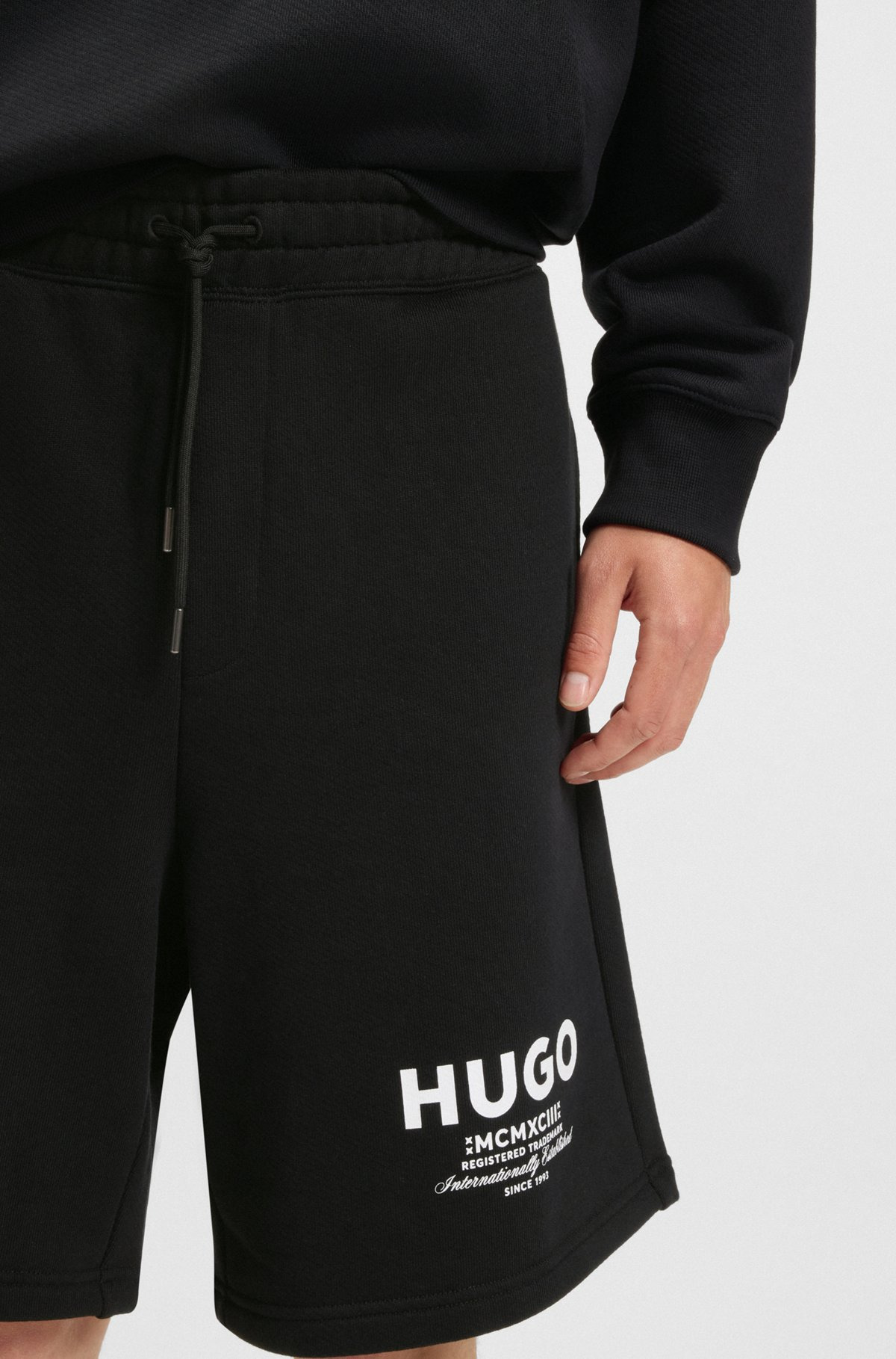 LOOSE-FIT SHORTS IN COTTON TERRY WITH LOGO PRINT - 3