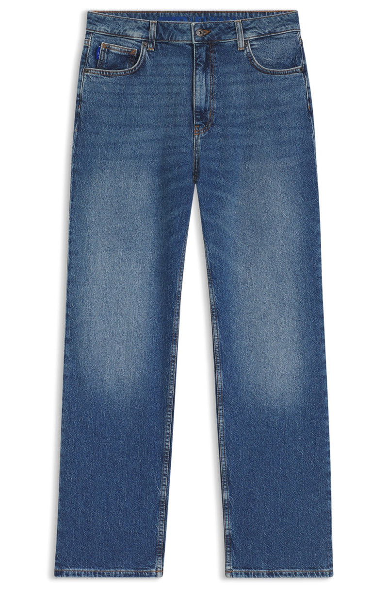 LONG-LENGTH STRAIGHT-FIT JEANS IN BLUE STRETCH DENIM 1
