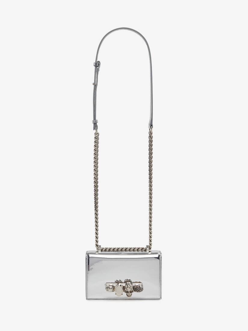 Women's Mini Jewelled Satchel in Silver - 5