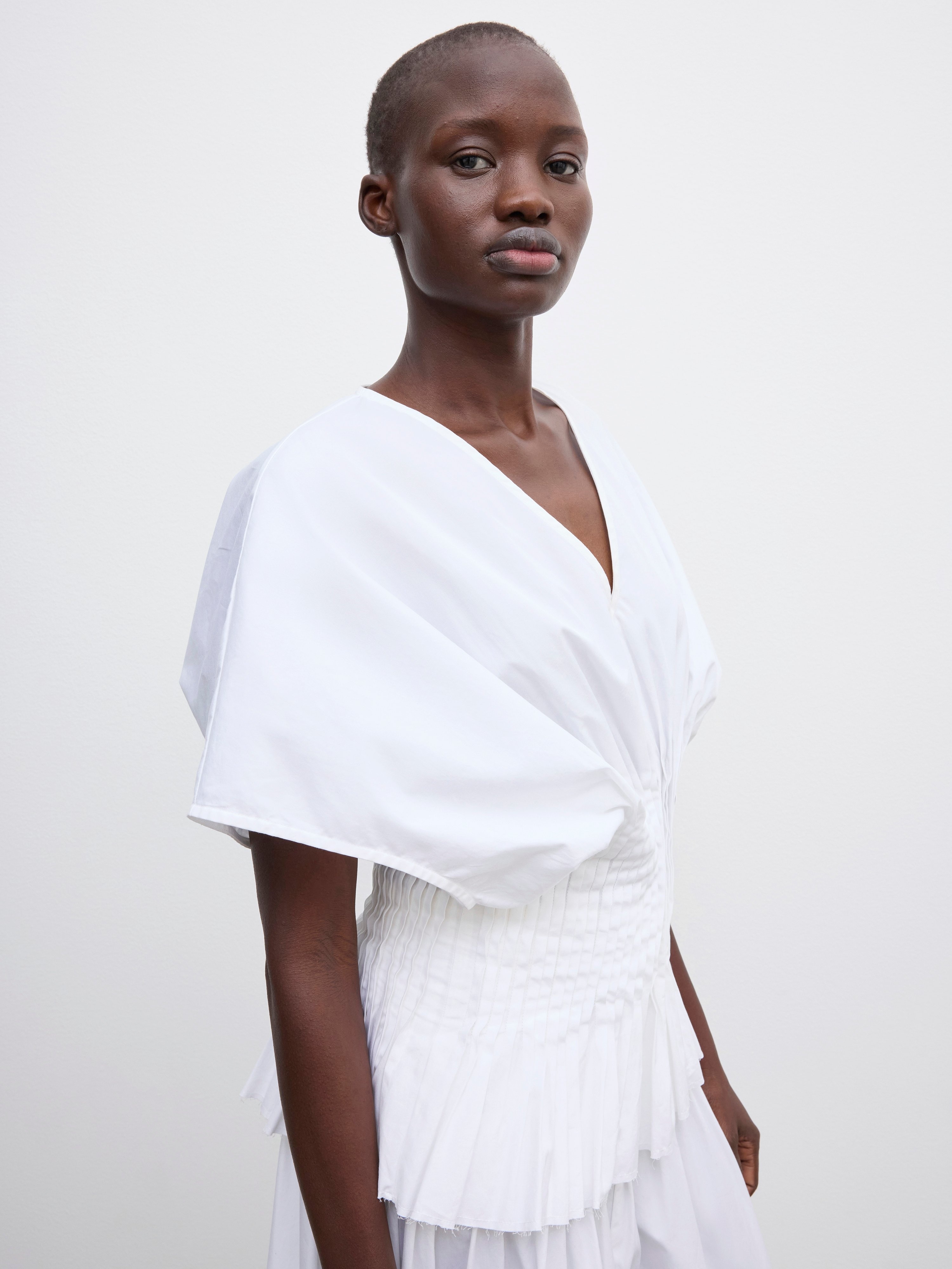 Poplin v-neck top - 2