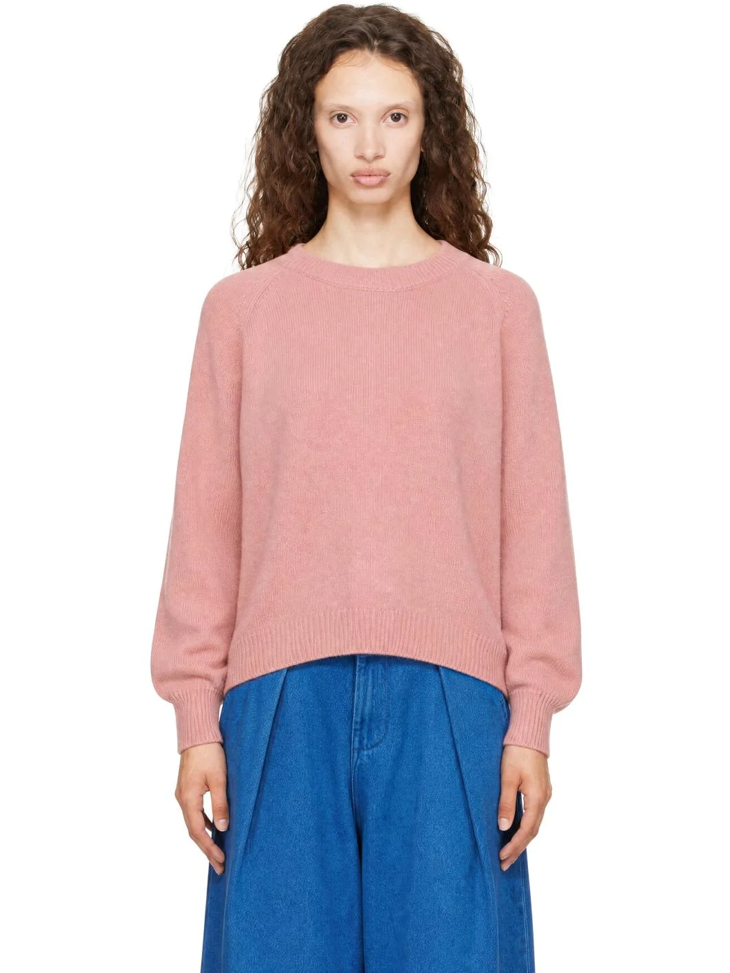 Pink Bellow Sleeve Sweater - 1