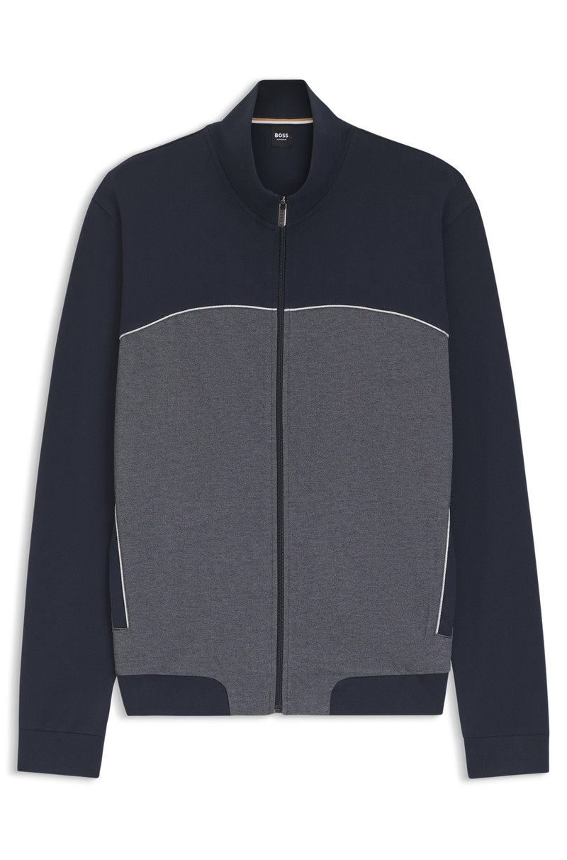 CONTRAST-PIPING JACKET IN A COTTON BLEND 1