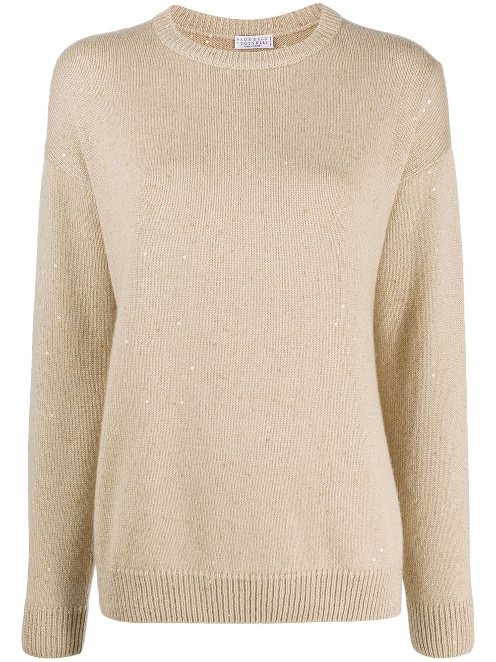 sequin-embellished crew-neck jumper - 1