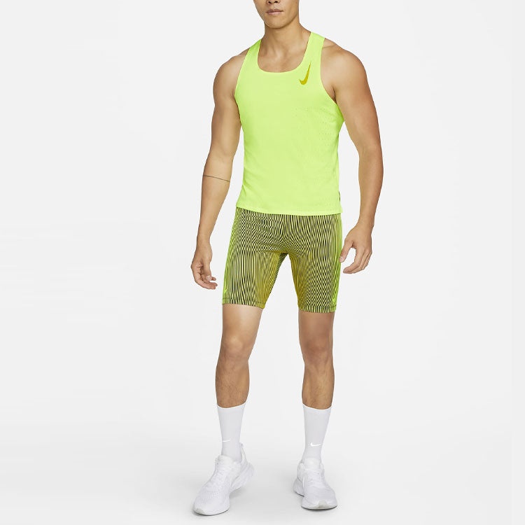 Men's Nike AeroSwift Pullover Running Sleeveless Fluorescence Yellow Vest CJ7836-702 - 4