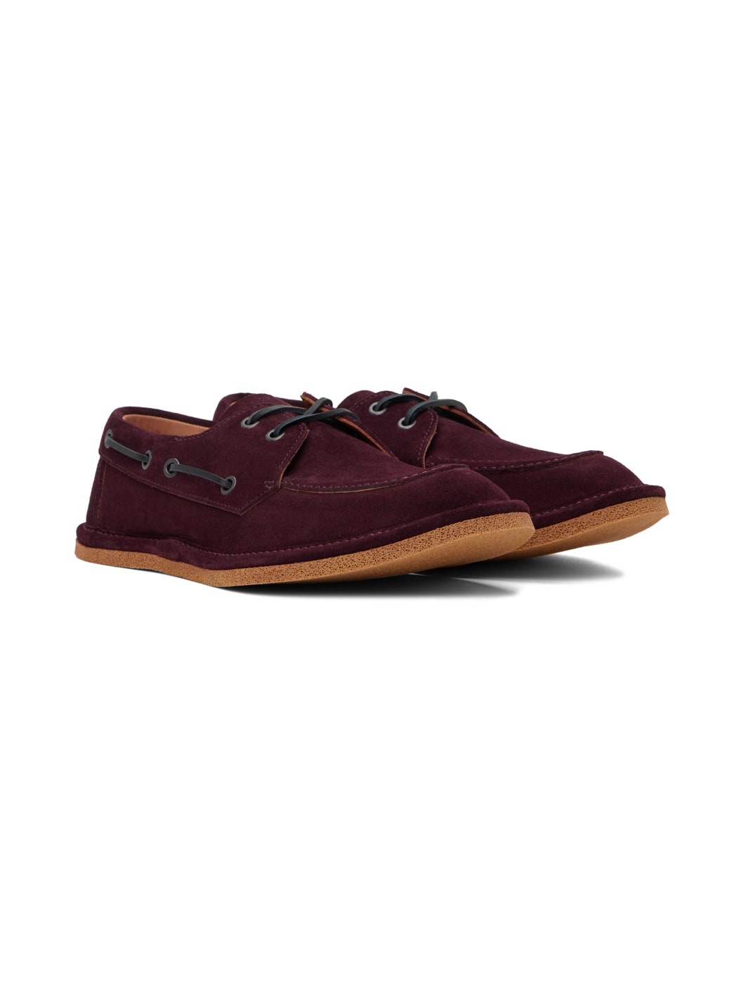 Burgundy Pantoufles Boat Shoes - 4