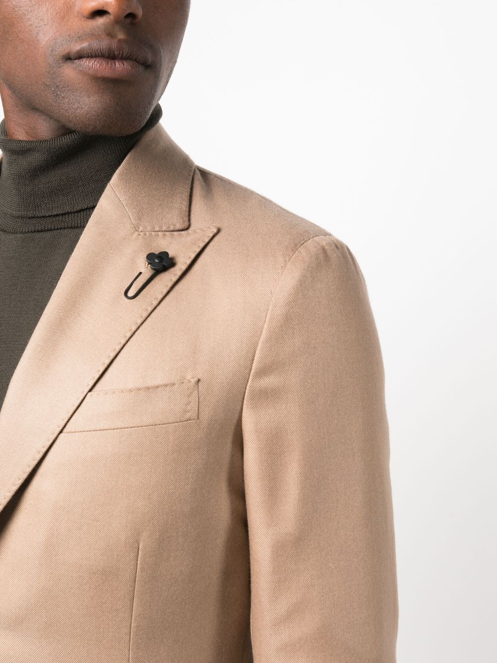 slim-cut single-breasted blazer - 5