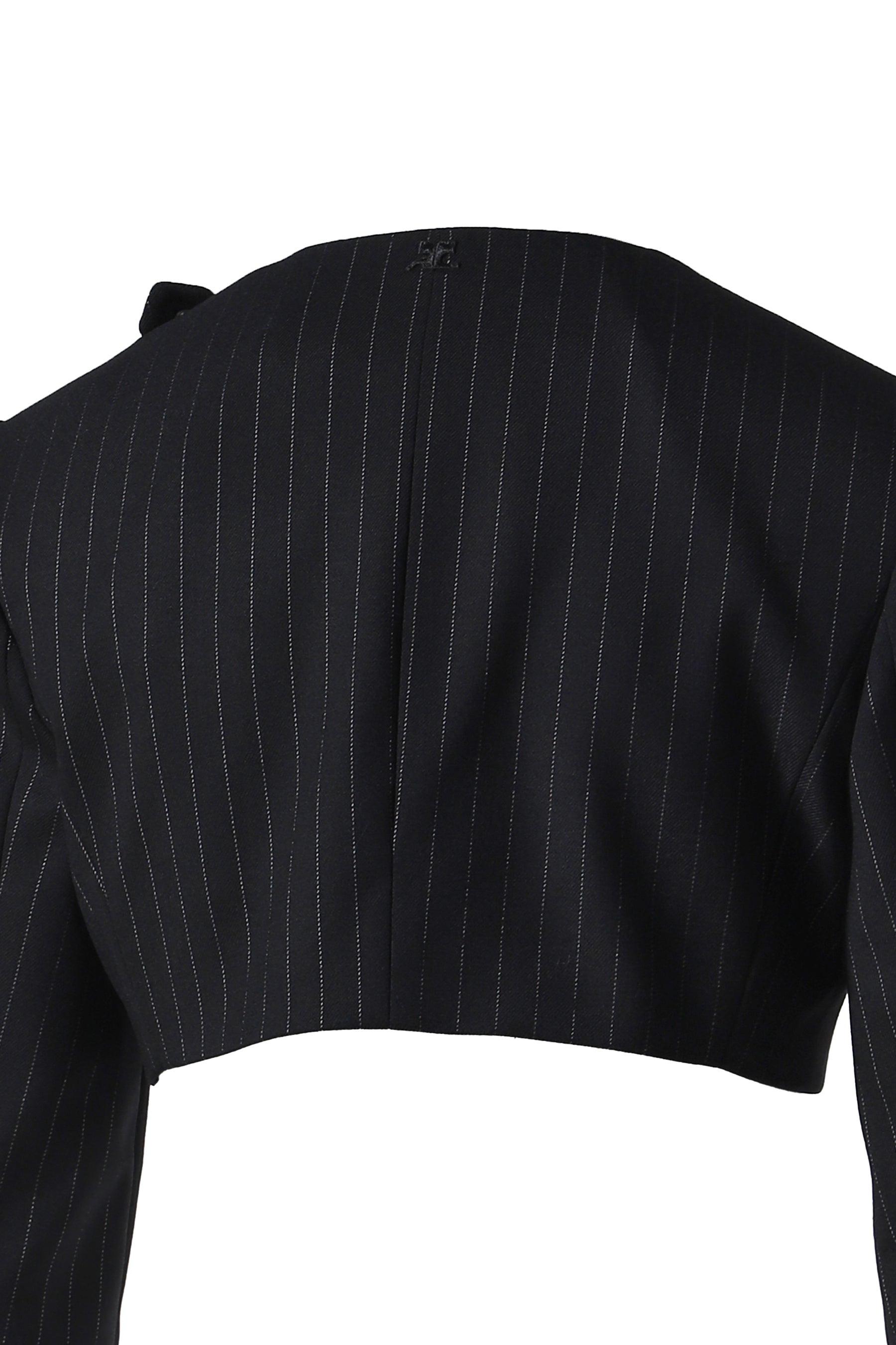 BUCKLE TAILORED PINSTRIPE TOP / BLK/WHT - 5