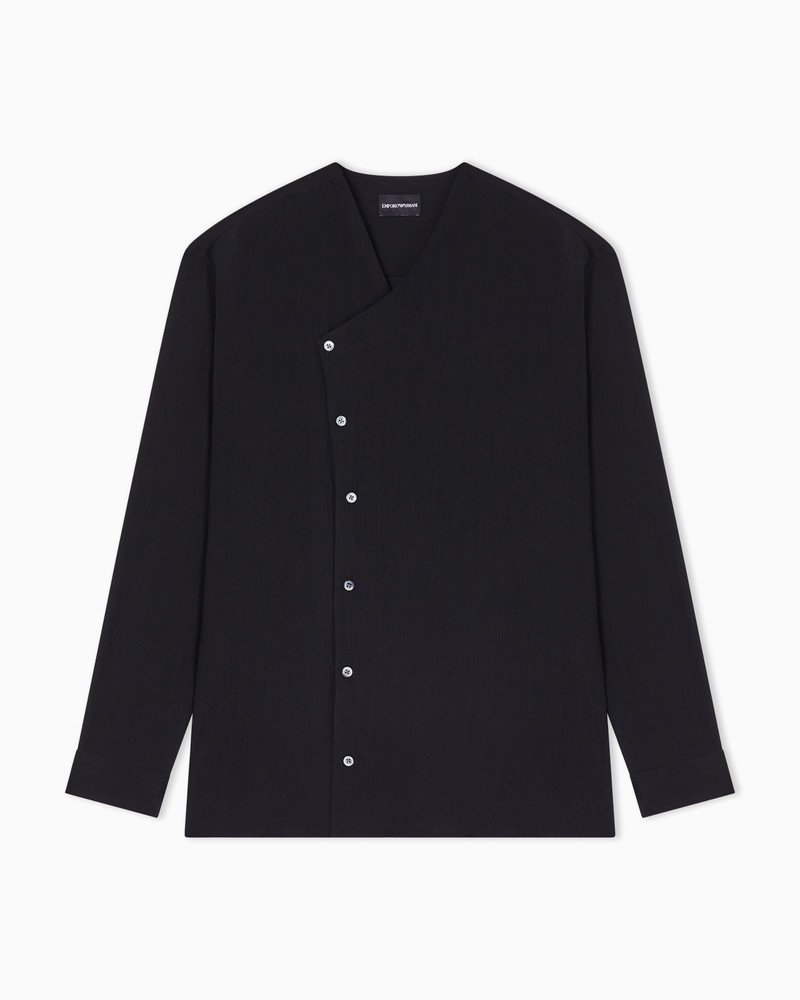 SHIRT WITH OFF-CENTRE CLOSURE IN CRÊPE FABRIC 1