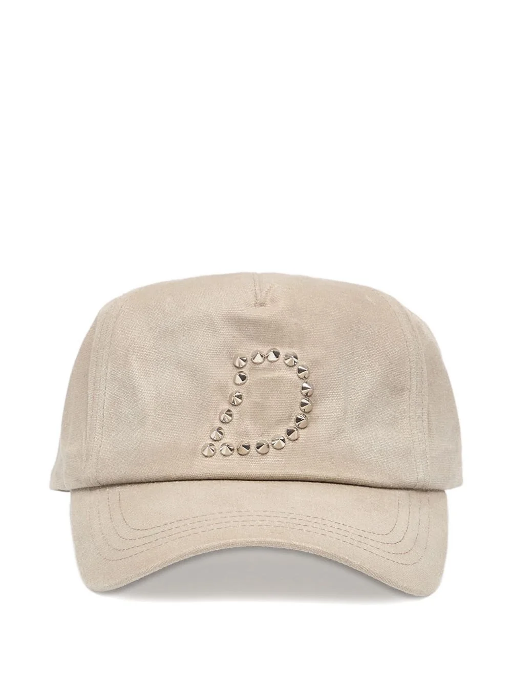 stud-embellished waxed cap - 1