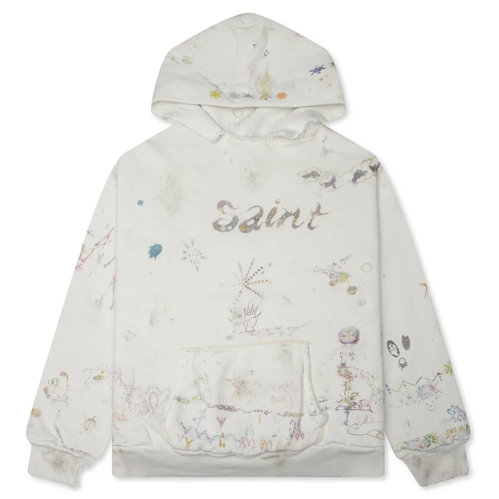 SAINT M6 X COCO DOUBLE FACE HOODIE - WHITE - 1