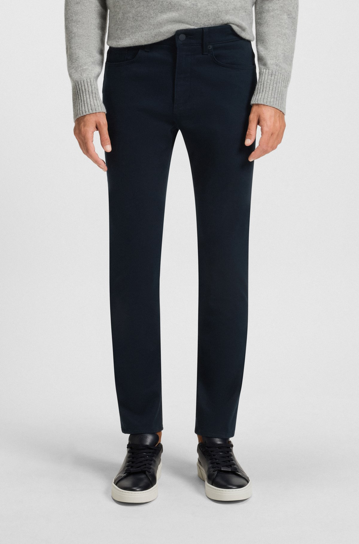 DELAWARE SLIM-FIT TROUSERS IN BRUSHED SATIN - 2