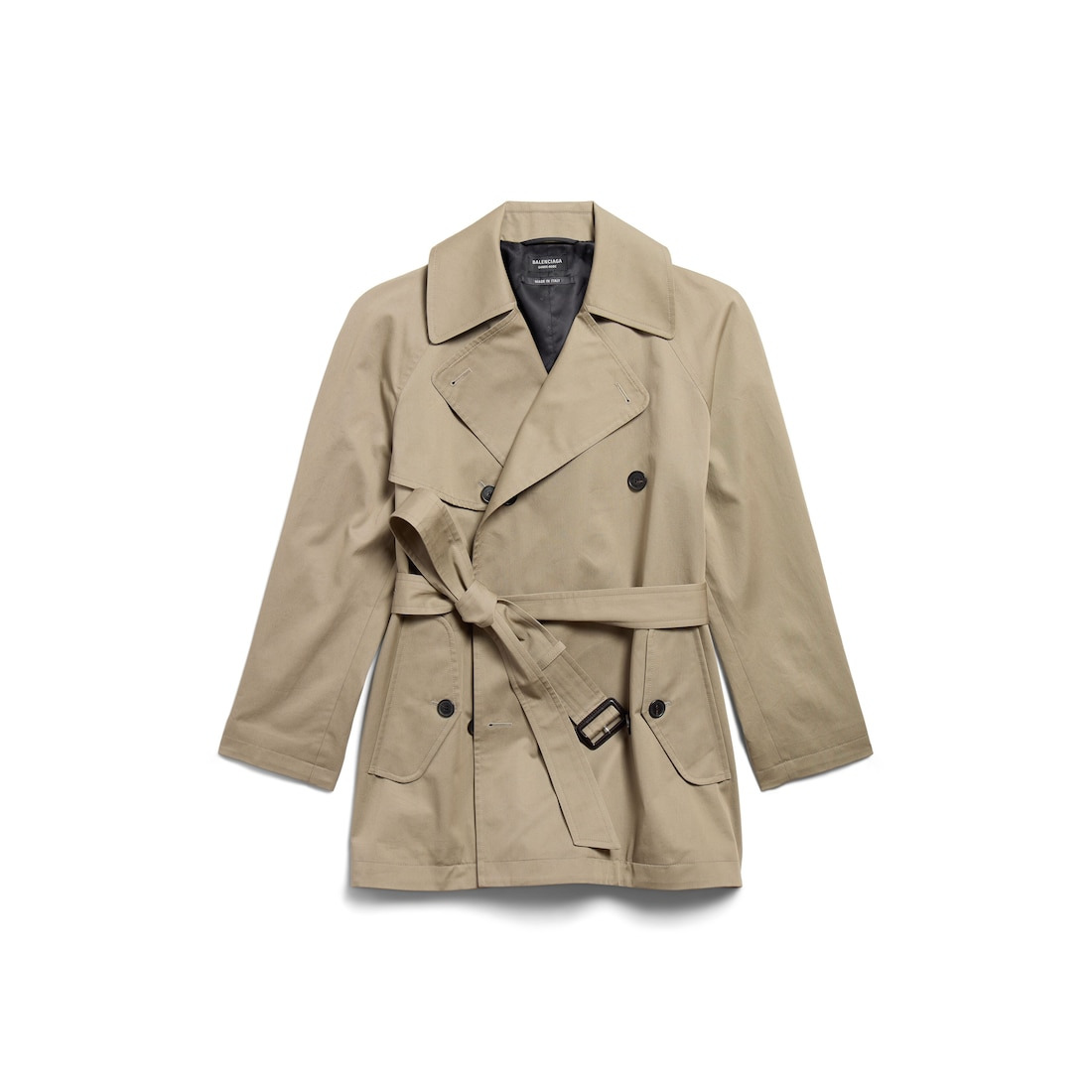 Women's Cocoon Short Trench in Beige - 1