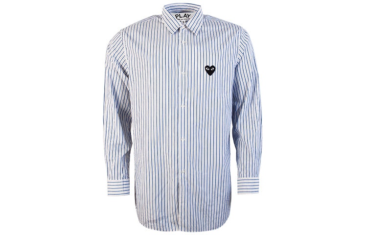 COMME des GARCONS PLAY Striped Shirt Black Emblem 'Blue' AZ-B006-051-1 - 2