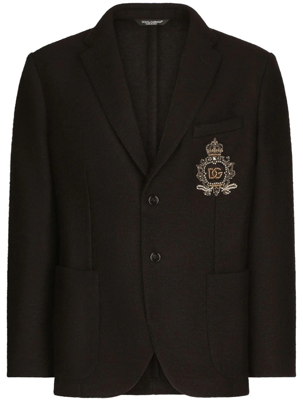 embroidered logo-crest blazer - 1